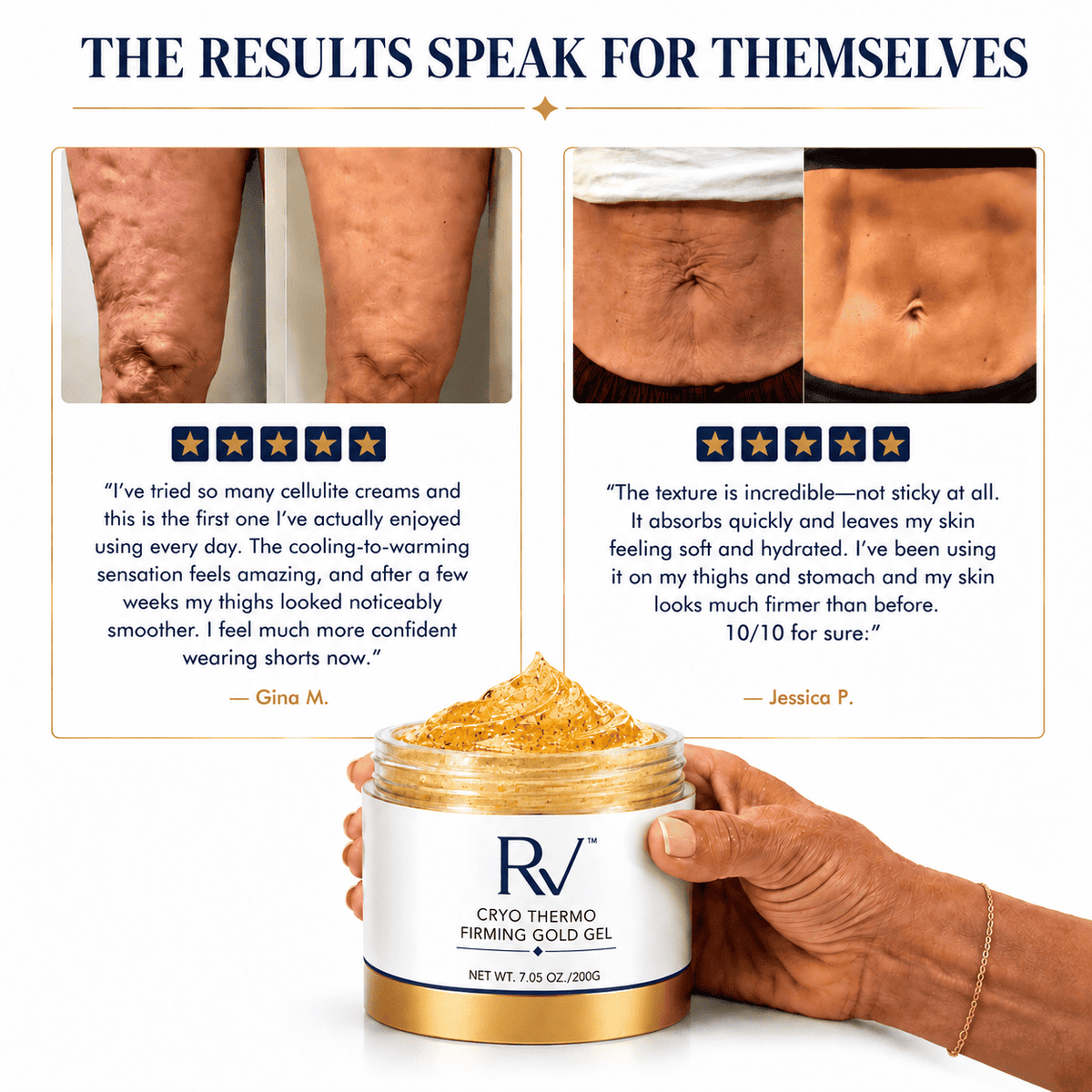 RV™ Cryo-Thermo Gold Firming Gel — Transform Your Skin. Take Back Control. Your Nightly Skin Ritual.
